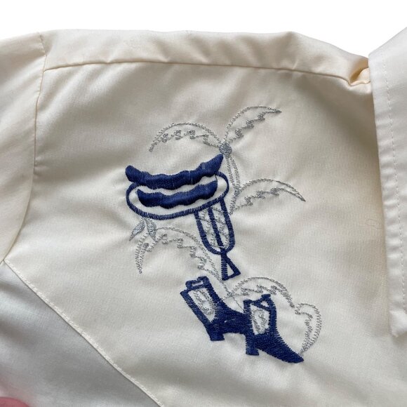 Vintage Western Shirt L Cowboy Embroidery Snap Buttons Craig Andrew Rodeo - Picture 4 of 11